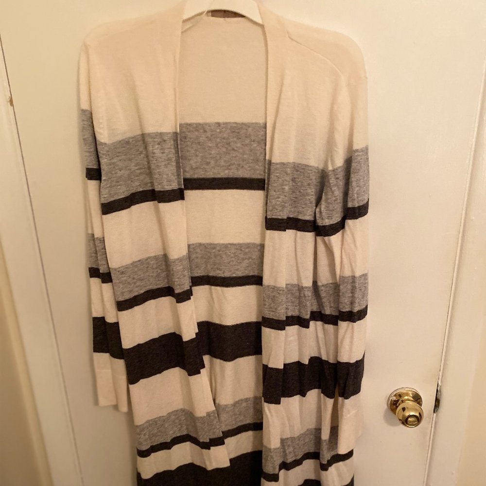 Loft Black and White Long Sleeved Cardigan